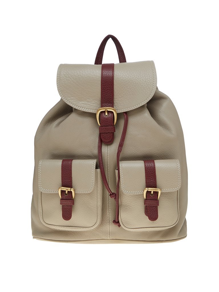 Two-Tone Beige Backpack
