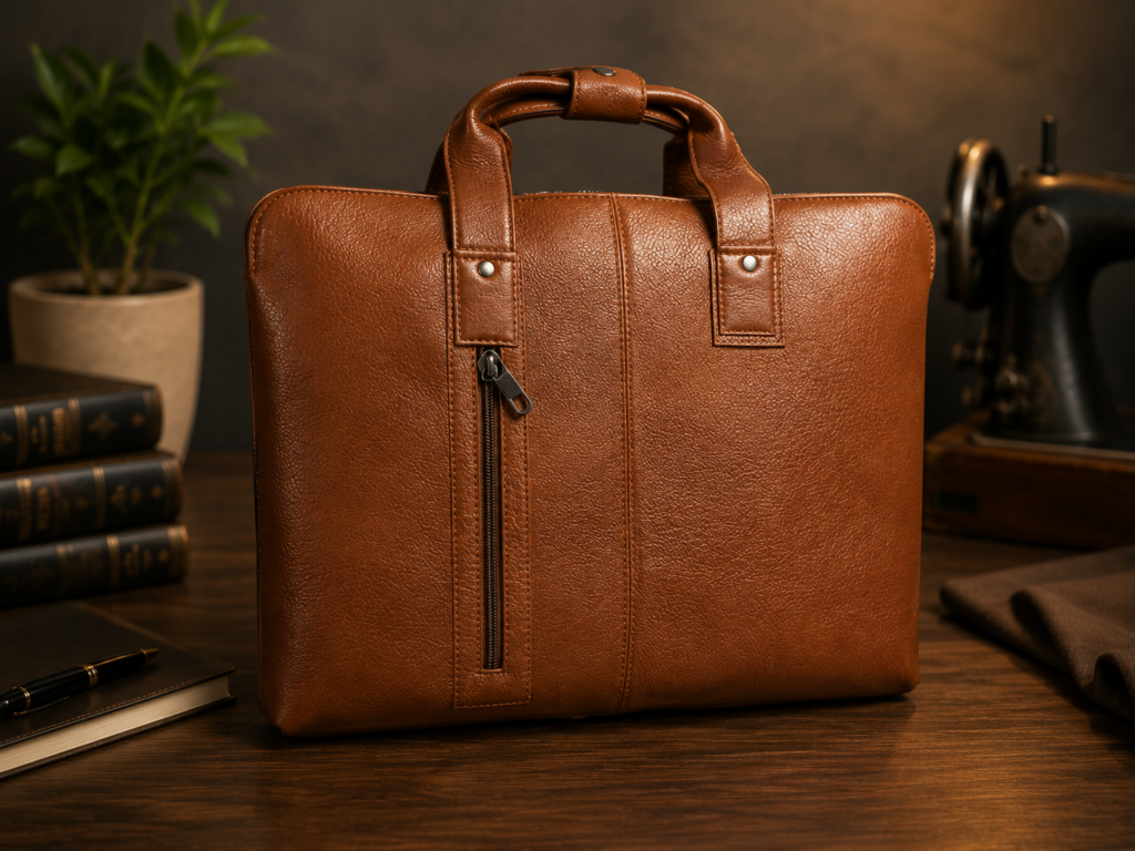 Premium Brown Leather Laptop Bag