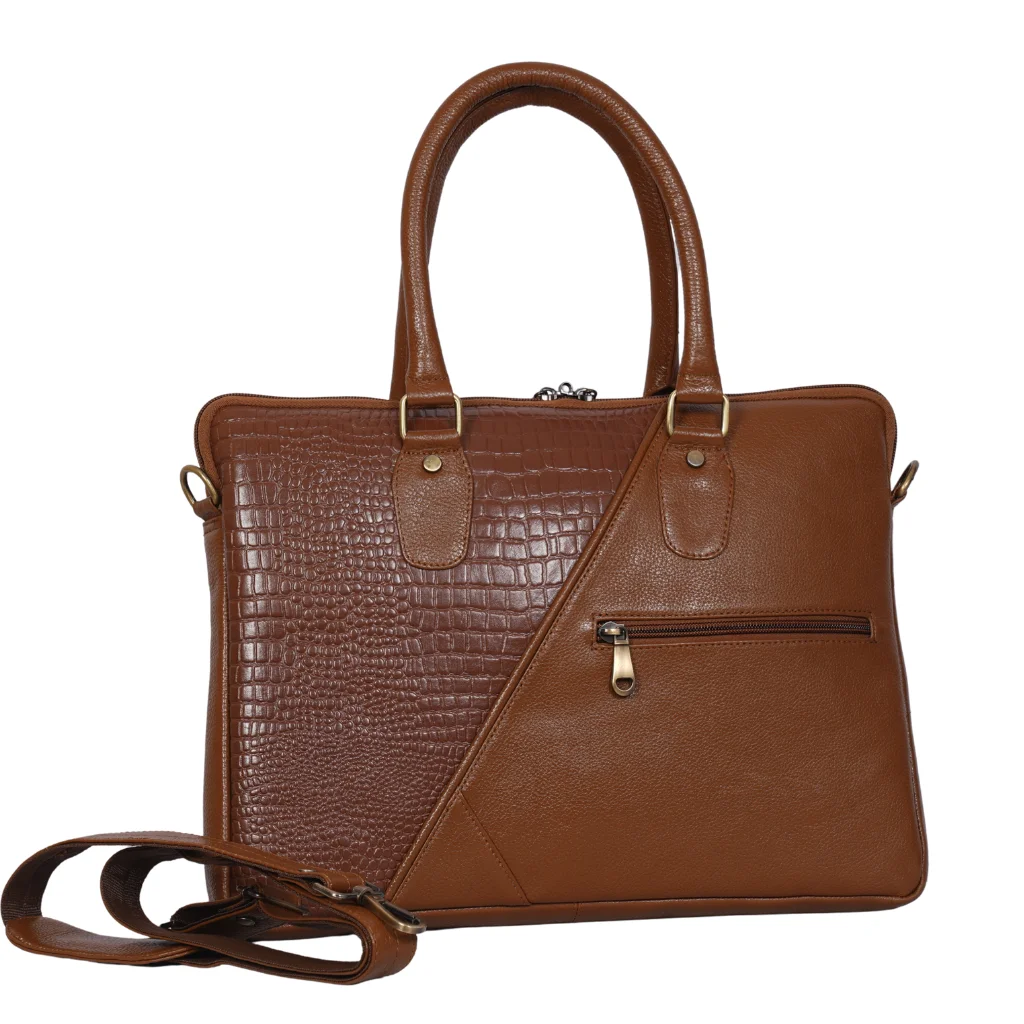 light brown laptop bag