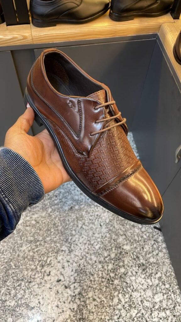 Premium Brown Textured Derby Shoes