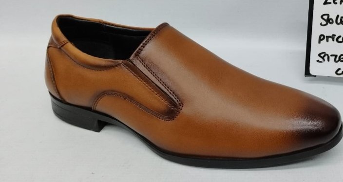 Tan Leather Slip-On Shoes