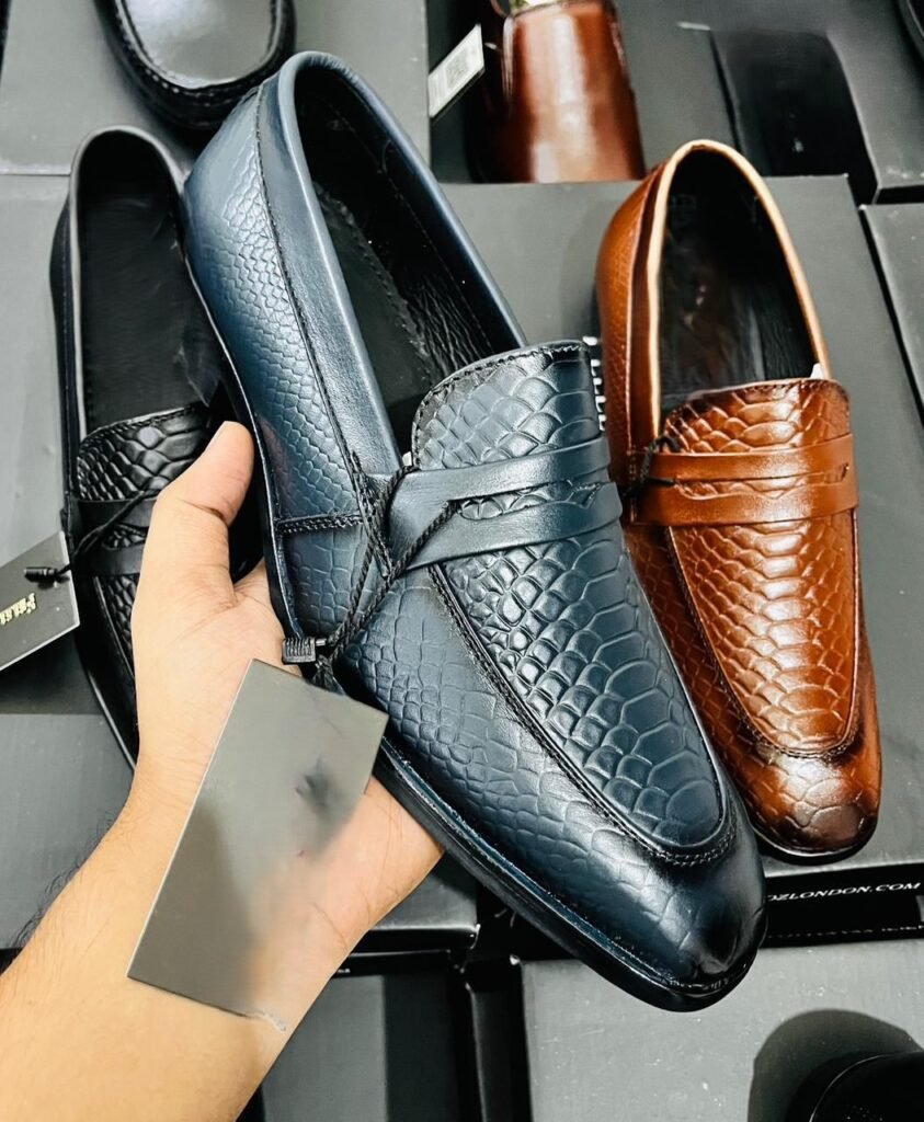Textured Leather Loafers