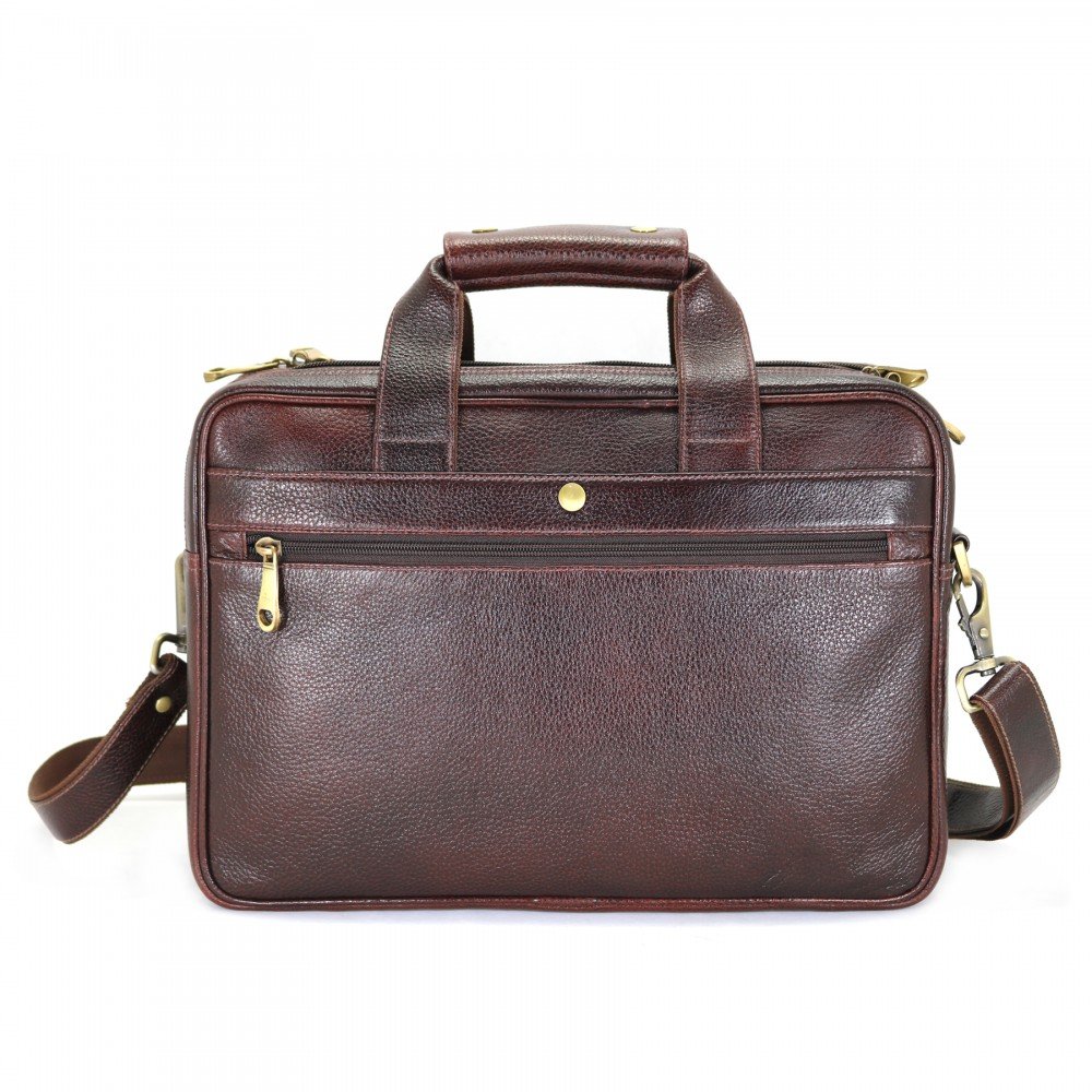 minimalist laptop bag in Dark brown