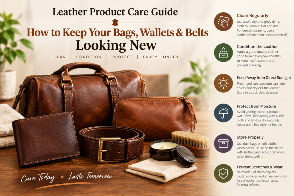 Leather Product Care Guide: How to Keep Your Bags, Wallets & Belts Looking New